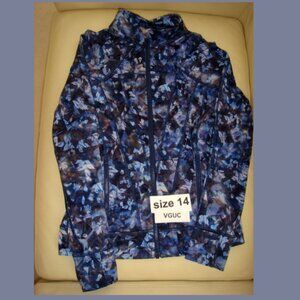 Ivivva Girl by Lululemon 🍋Perfect Your Practice Jacket blue floral size 14
